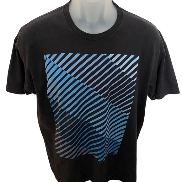 O’NEILL Surf Blue Striped Tee Shirt Men L Large Slim Fit - Picture 1 of 5